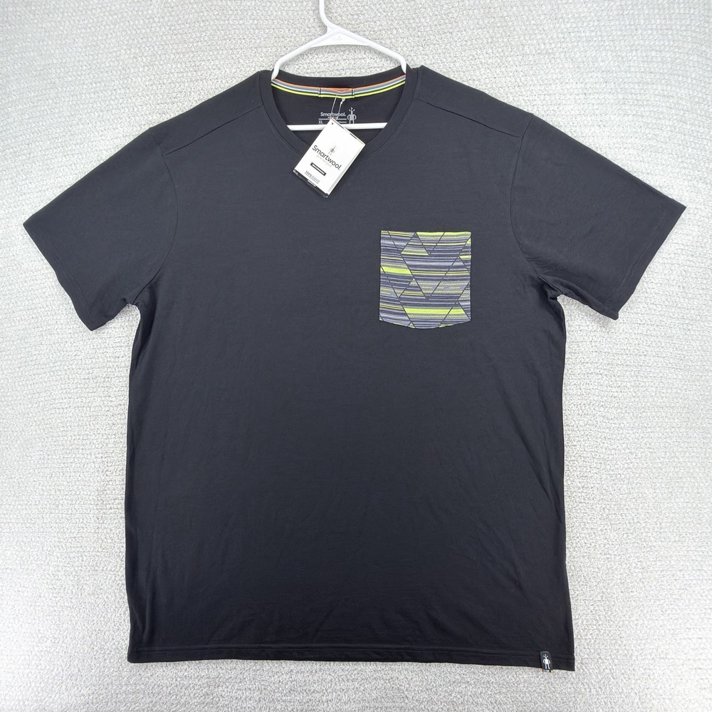 NWT Smartwool Merino 150 Pocket Tee Mens XL Black Wool Base Layer Shirt